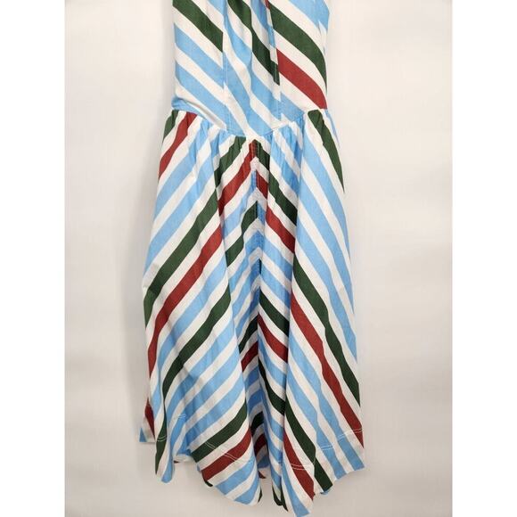 NWD Anthropologie Maeve Halter Striped Midi Sundress Size XS Open Back #8F403 - Picture 4 of 12